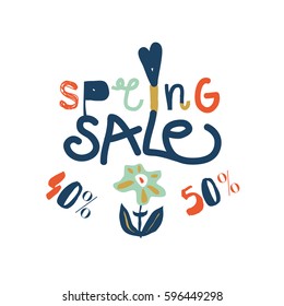 Spring sale.Template for your design. Vector illustration.