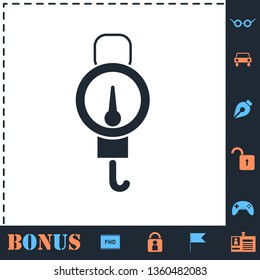 Spring scale. Perfect icon with bonus simple icons