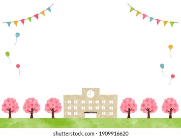 Spring scenery Entrance ceremony, school, cherry blossoms