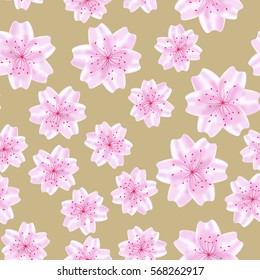 Spring seamless floral pattern on pastel background. Vector illustration