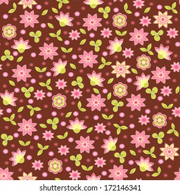 Spring seamless with flowers. Vector illustration.