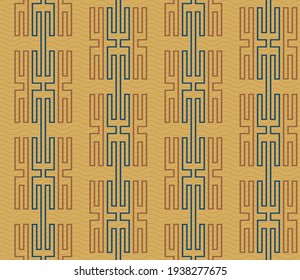 Spring seamless geometric pattern depicting a labyrinth, wires, engineering structures. Vector design for web banner, business presentation, brand package, fabric, print, wallpaper, postcard.