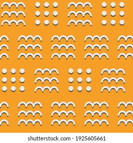 Spring seamless geometric pattern with dots and waves. Vector design for web banner, business presentation, brand package, fabric, print, wallpaper, postcard.