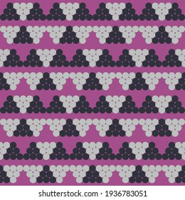 Spring seamless geometric pattern with the image of beads, balls, pyramids, coins. Vector design for web banner, business presentation, brand package, fabric, print, wallpaper, postcard.