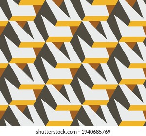 Spring seamless geometric pattern with the image of architecture, construction, blocks. Vector design for web banner, business presentation, brand package, fabric, print, wallpaper, postcard.