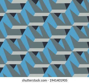 Spring seamless geometric pattern with the image of architecture, construction, blocks. Vector design for web banner, business presentation, brand package, fabric, print, wallpaper, postcard.