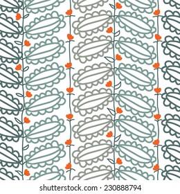 Spring seamless pattern with abstract flowers.Floral background 