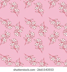 Spring seamless pattern with flowers.