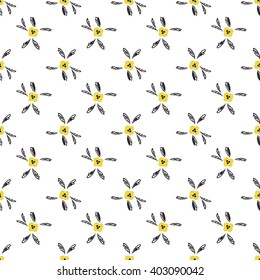 Spring seamless pattern with flowers. Vector illustration.