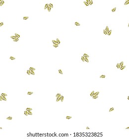 Spring seamless pattern with green sprigs. Vector stock illustration for fabric, textile, wallpaper, posters, paper. Fashion print. Branch with leaves. Doodle style.