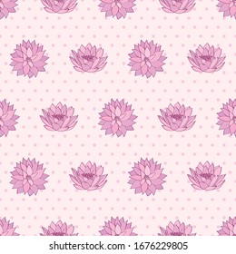 Spring seamless pattern with hand drawn pink flowers for textile, wallpapers, gift wrap and scrapbook. Vector illustration.