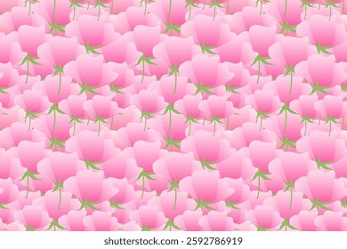 Spring seamless pattern with sakura flowers. Floral pink background with petals. Vector illustration for banners, social media, cards