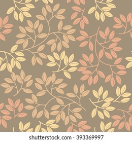 Spring seamless pattern with stylish leaves can be used for wallpaper, cards, web pages, textile, kids clothing, linen, tile and more creative designs.