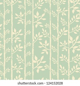 Spring seamless pattern with tender hand painted twigs. Elegance pastel endless background