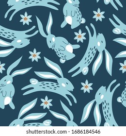 Spring seamless pattern. Vector cute illustration. For printing on fabric or paper. Patterns for clothing, Wallpaper, wrapping paper, tablecloths.
