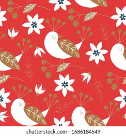 Spring seamless pattern. Vector cute illustration. For printing on fabric or paper. Patterns for clothing, Wallpaper, wrapping paper, tablecloths.