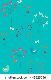 Spring seamless pattern.Vector illustration