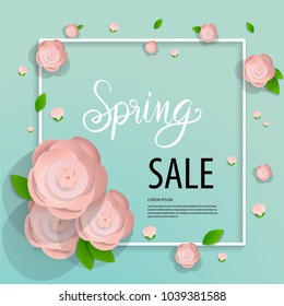 spring season background, discount promotion poster