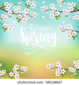 spring season background, vector illustration