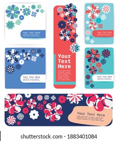 Banners de la temporada de primavera con flores Ilustración vectorial.