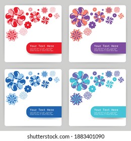 Spring season banners with flowers  Vector illustration.