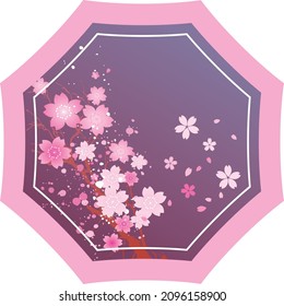 Spring season cherry blossom petal frame background
