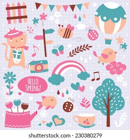 spring season clip art elements