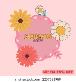 spring season design social media poster