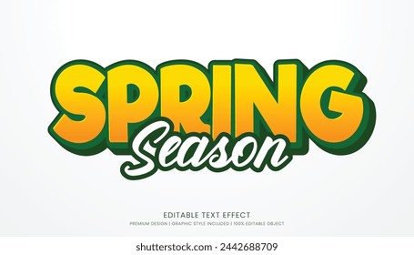 spring season editable 3d text effect template bold typography and abstract style