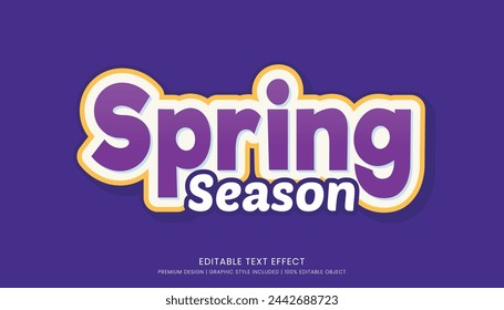 spring season editable 3d text effect template bold typography and abstract style