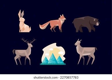 temporada de primavera cinco animales de bajo estilo polaco