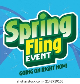 Spring Season Fling Event Green Spring Season Headline For Retail Ads