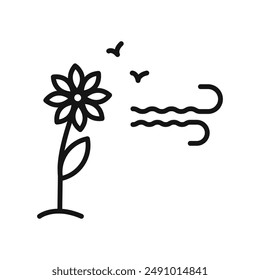 Spring season icon Black line art vector logo