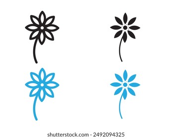 Spring season icon black and white vector outline sign