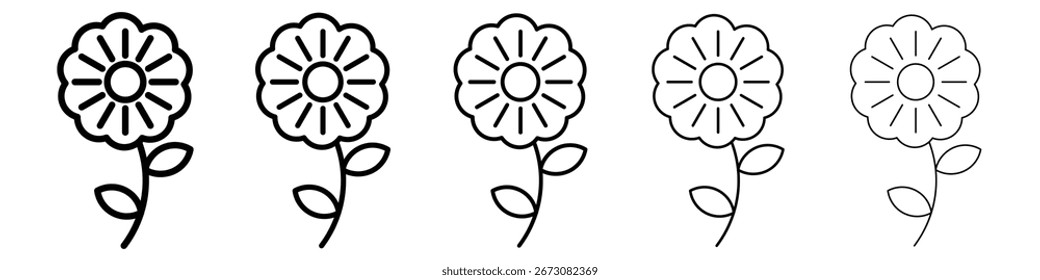 Spring season icon isolated vector on white background set