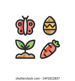 Spring Season Icon Set , Vector Illustration