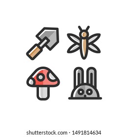 Spring Season Icon Set , Vector Illustration