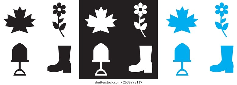 Spring Season Icon. Vector for Flower, plant, gardening, nature, , bunny, leaf, clover, growth, camp, bloom etc  . Vector illustration. isolated on white and black background. EPS 10