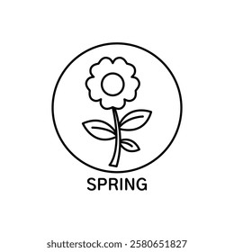 Spring season icon Vector logo set flat