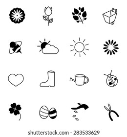 Spring and season icons set vector illustration for mobile, web and applications
