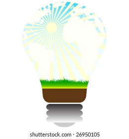 spring season inside in lightbulb