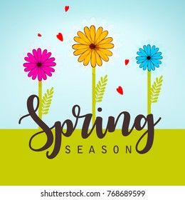 Spring Season sale background with beautiful colorful fresh flower. Vector illustration template.banners.Wallpaper.flyer, invitation, posters, brochure, voucher discount.