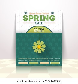 Spring Season Sale Flat Background, Announcement, Flyer, Poster Design