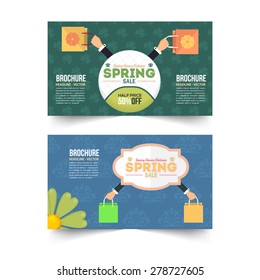 Spring Season Sale Vector Website Ad Banner, Background or Card
