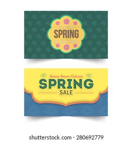 Spring Season Sale Vector Website Ad Banner, Background or Card