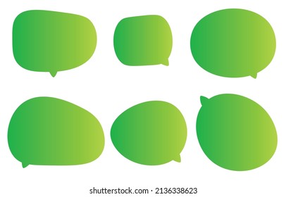 La temporada de primavera creó burbujas de habla verde sobre fondo blanco. caja de chat o chat vector cuadrado y doodle mensaje o icono de comunicación Nube hablando por historietas y diálogo de mensajes mínimo
