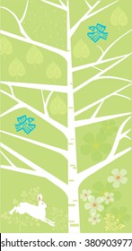 Spring season stylized tree