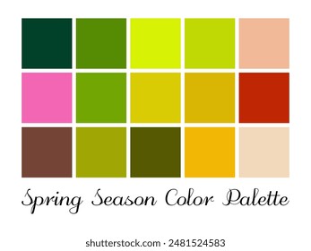 spring season theme pastel palette color set include fifteen colors for modern minimalist design. fresh and healing feel.