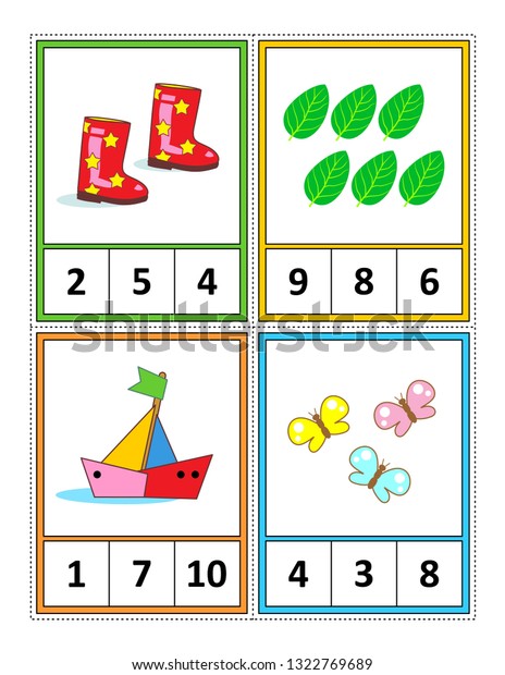 Spring Season Themed Counting 1 10 Stock Vector (Royalty Free) 1322769689