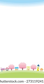 Spring Season Vector Illustration. Cherry Blossom Background Illustration.